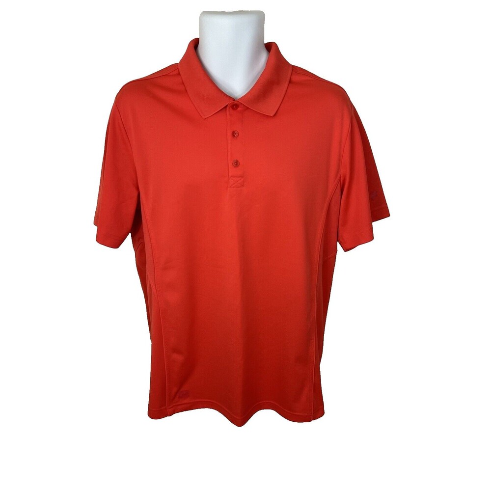 Fila Sport Golf Polo Shirt Mens Large Orange Performance Short Sleeve Tennis Top